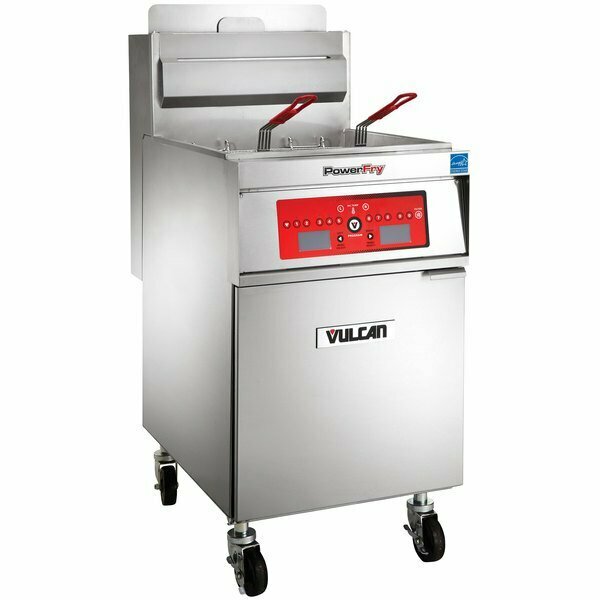 Vulcan 1TR65C-2 PowerFry3 Liquid Propane 65-70 lb. Floor Fryer with Computer Controls - 80000 BTU 9011TR65CL